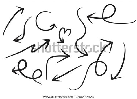 Doodle Set Arrow Hand Drawn Vector Stock Vector Royalty Free