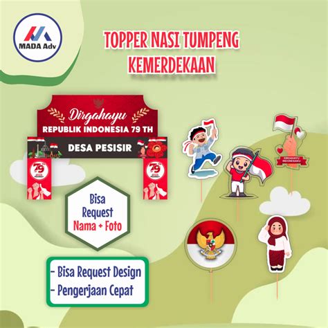 Jual Gapura Agustus Hut Ri Topper Custom Kemerdekaan Topper Tumpeng