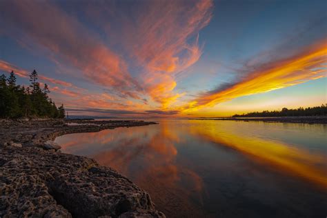 Wallpaper Clouds Sunset Nature Landscape Ontario Lake 3450x2307