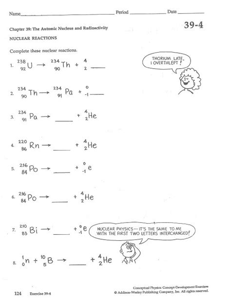 Nuclear Equation Worksheet Free Worksheets Library | Free Worksheets ...