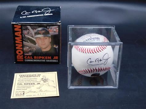 Sold At Auction Ironman Cal Ripken Jr Commemorative Baseball With