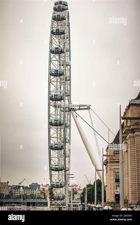 A Vertical Shot Of The London Eye Or The Millennium Wheel The United