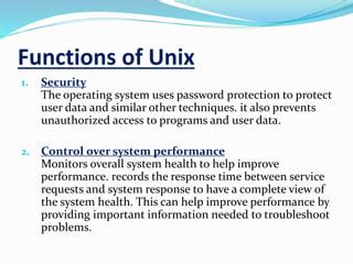 Unix Operating System Architecture With File Structure Ppt