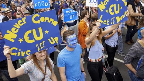 London Zehntausende Demonstrieren Gegen Brexit Politik