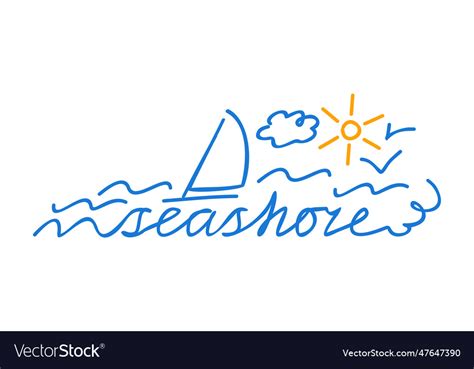 Seashore Royalty Free Vector Image - VectorStock