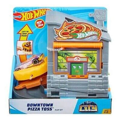 Hot Wheels Şehir Otoparkı Oyun Setleri Gfy Pizza Atışı