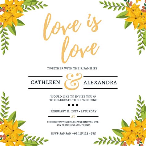 Free Same Sex Wedding Invitation Maker Canva