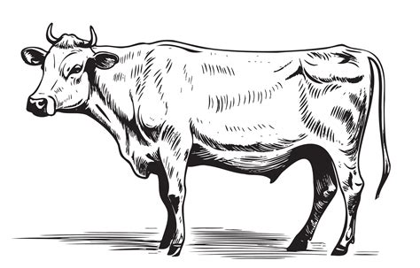 Farm Cow Hand Drawn Sketch Vector Illustration Livestock 30777737