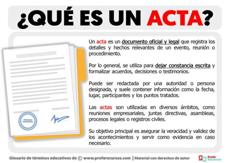 Qué es un Acta Definición de Acta