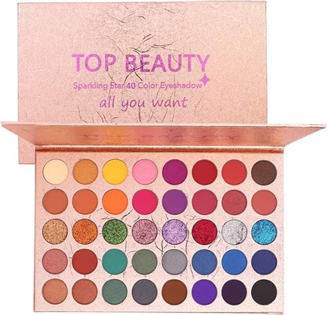 40 Paleta De Sombras De Ojos De Colores Brillantes Mezcla De Brillo Y