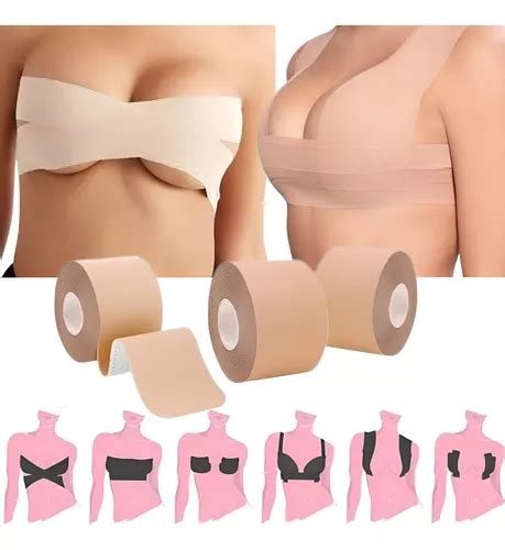 Kit Suti Adesivo Levanta Peito Seios Fita Boob Tape Nude