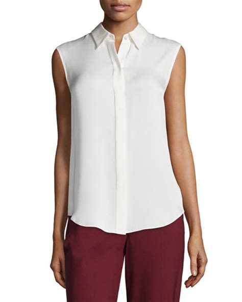 Theory Tanelis Sleeveless Silk Blouse Neiman Marcus