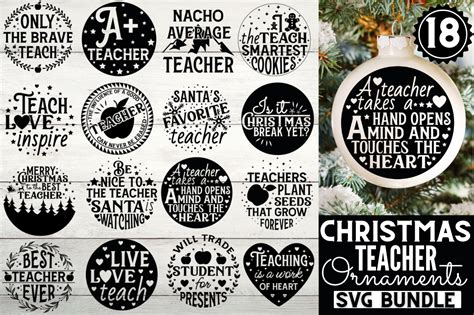 Christmas Teacher Ornament SVG Bundle By DESIGNS DARK TheHungryJPEG