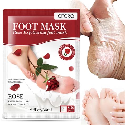 Mascarilla De Pie Rosa Calcetines Exfoliantes Para Los Talones De Las