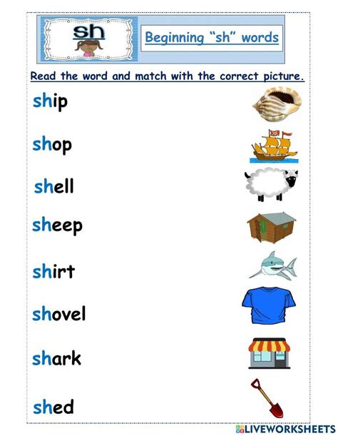 Phonics Digraph Sh Worksheets Library