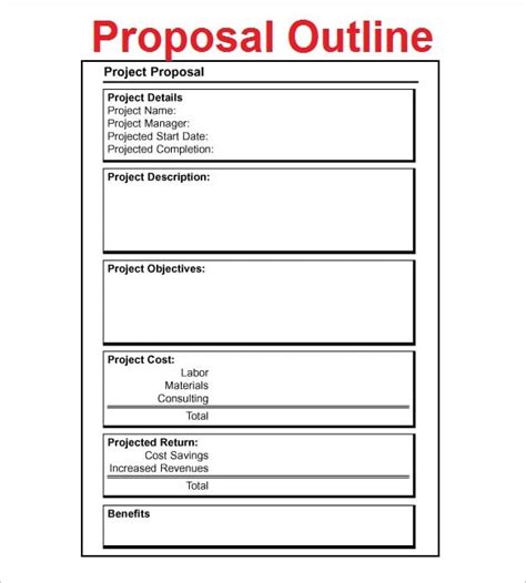 Project Proposal Outline Template Images And Photos Finder