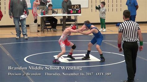 11 16 2017 Brandon Middle School Wrestling Vs Davison Youtube