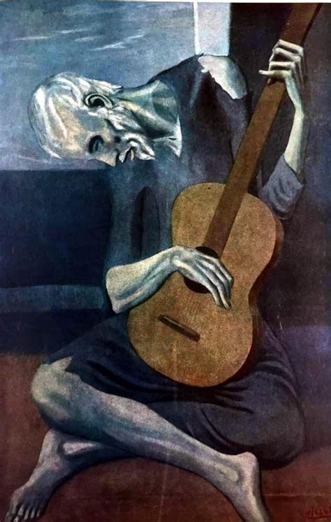 Pablo Picasso The Old Guitarist C1903 Fine Art Print Signed