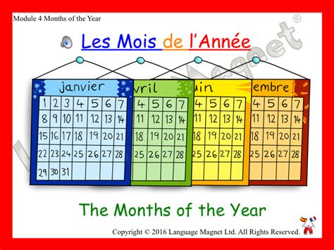 French Calendar Months - Nady Tallou