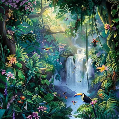 Rainforest Painting Images - Free Download on Freepik