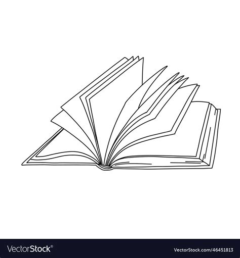 Line open book outline Royalty Free Vector Image