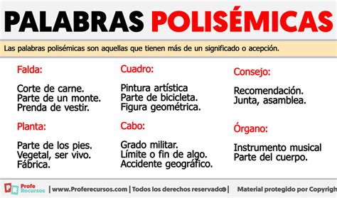 Ejemplos De Palabras Polisémicas