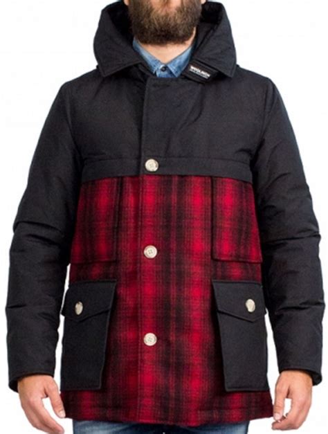 Woolrich Stag Wool Parka Jas Heren Zwart/Rood - Maat L ...
