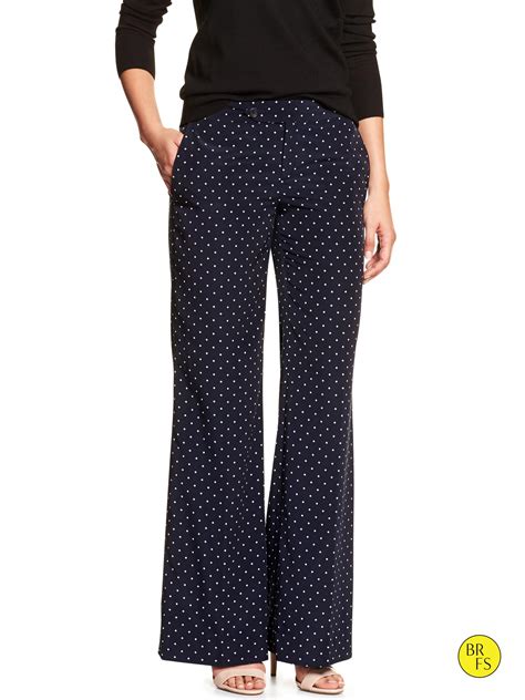 Banana Republic Factory Wide Leg Pant In Black Black Print Lyst