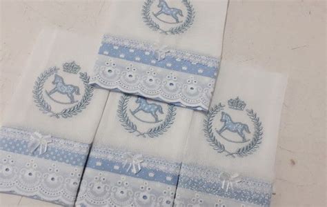 Kit Fralda Boca Ombro Azul Cavalo Bi No Elo Brataro Baby Design