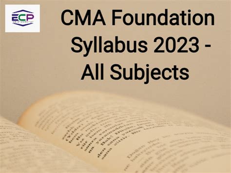 Cma Foundation Syllabus 2023 All Subjects Ecp Gurgaon