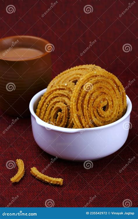 Indian Traditional Snack Chakli A Spiral Shaped Chakali Or Murukku