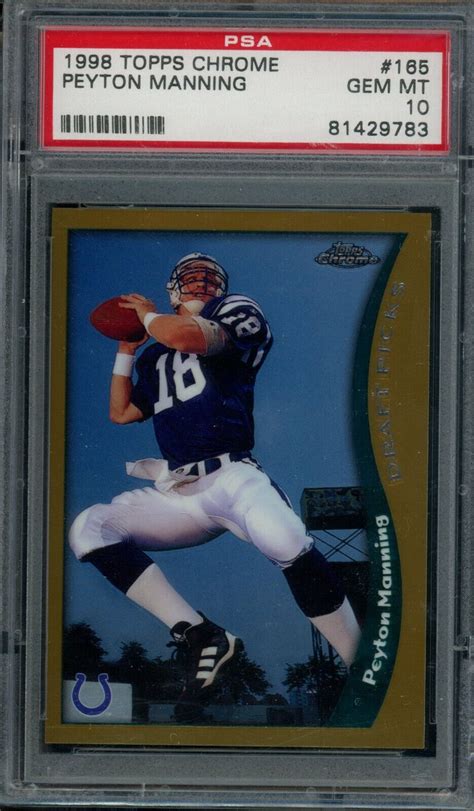 Peyton Manning 1998 Topps Chrome 165 Base Price Guide Sports Card