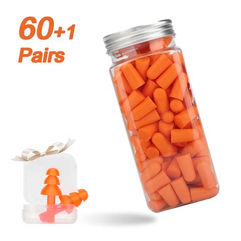 Eeekit 60pairs Soft Foam Ear Plugs For Sleep 38db Nrr Ear Plugs For Noise Cancelling Orange