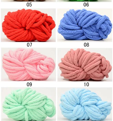 Wholesale Soft 35 Colors 2cm Jumbo Chunky Thick Knit Vegan Chenille