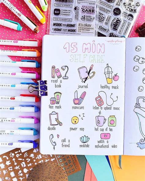 9 Blissful Self Care Bullet Journal Spreads Masha Plans