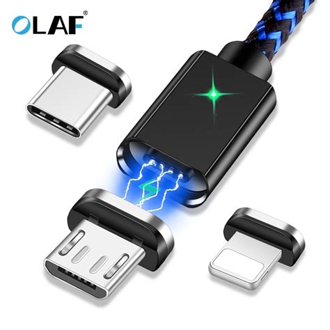 La Olaf Cargador Magn Tico Cable De Datos Usb Para Iphone Micro Usb