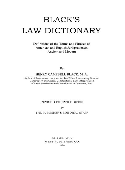 Blacks Law Dictionery BLACK S LAW DICTIONARY Definitions Of The Terms