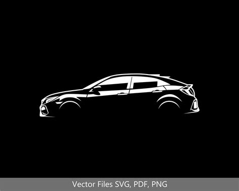 Civic FK7 Silhouette Vector Graphic Clipart For Cricut Png Pdf Svg Etsy