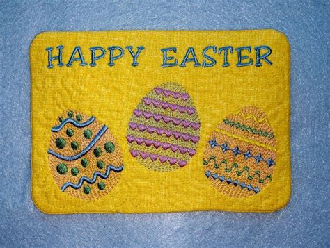 ITH Easter Egg Mug Rug Easter Egg Embroidery In The Hoop Etsy