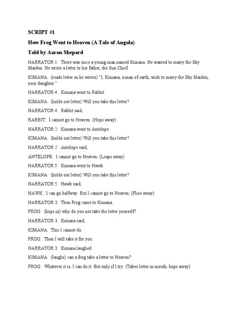 Readers Theater Script Pdf Traditional Stories Folklore