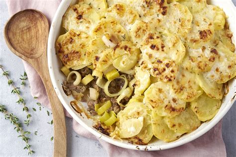 Ovenschotel Met Gehakt Prei En Aardappelgratin Recepten Gram