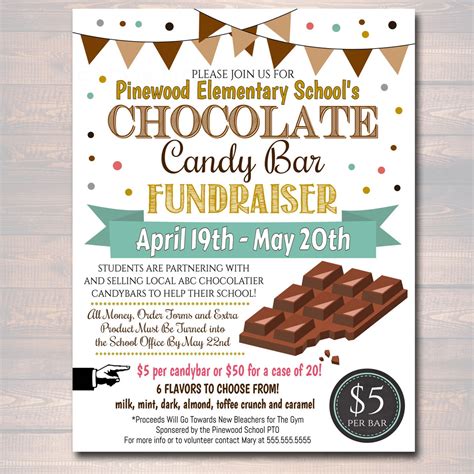 EDITABLE Chocolate Fundraiser Flyer Printable PTA PTO - Etsy