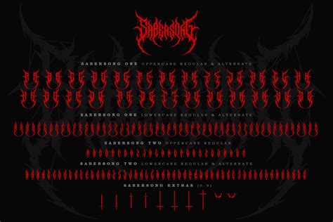 Sabersong | Black Metal Font Vol 3 - Design Cuts