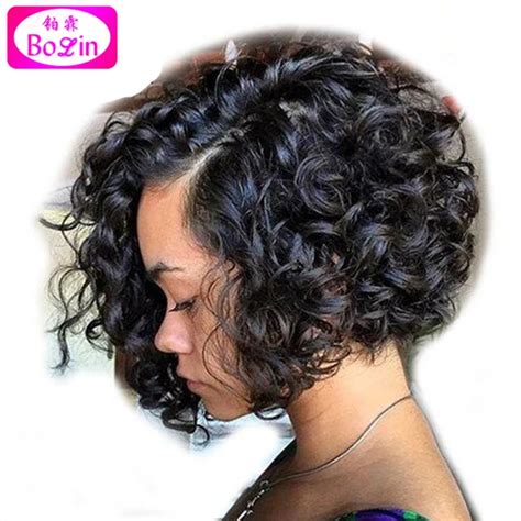 Curly Bob Wig Glueless Full Lace Human Hair Wigs Short Human Hair Lace Front Wigs Black Women