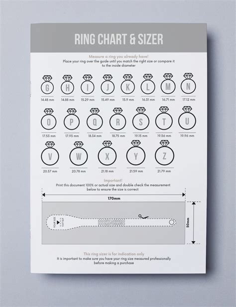 Printable Ring Sizer Ring Size Finder Printable Measuring Tool