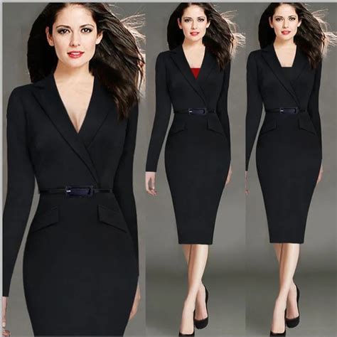 Long Sleeves V Neck Women Dresses Slim Fit Dresses For Lady Sexy Women Clothes Pencil Dress