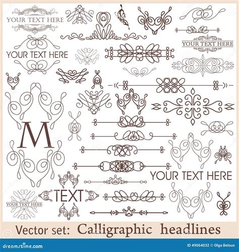 Vector Set Of Vintage Design Elements Stock Vector Illustration Of