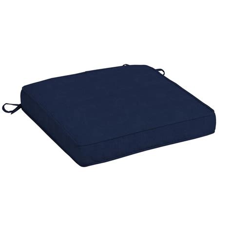 Allen Roth 20 In X 20 In Madera Linen Navy Premium Patio Chair Cushion At