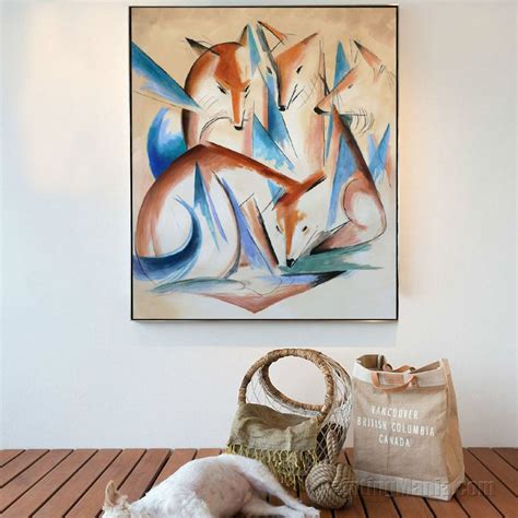 Four Foxes Franz Marc Hand Painted Oil Painting Etsy