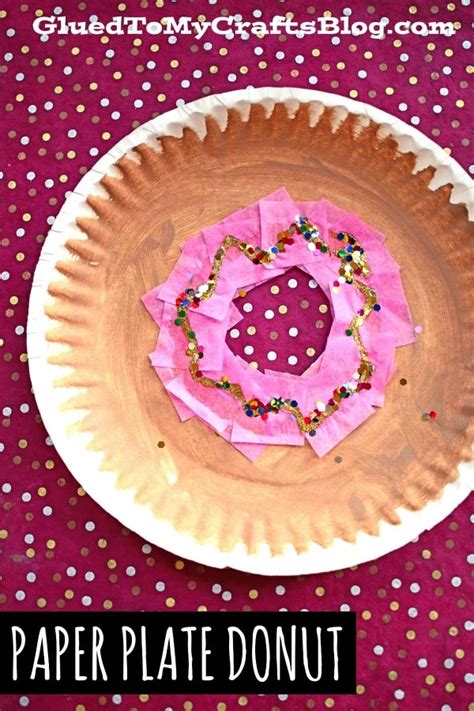 Tissue Paper And Paper Plate Donut Kid Craft Idea Crafts For Kids